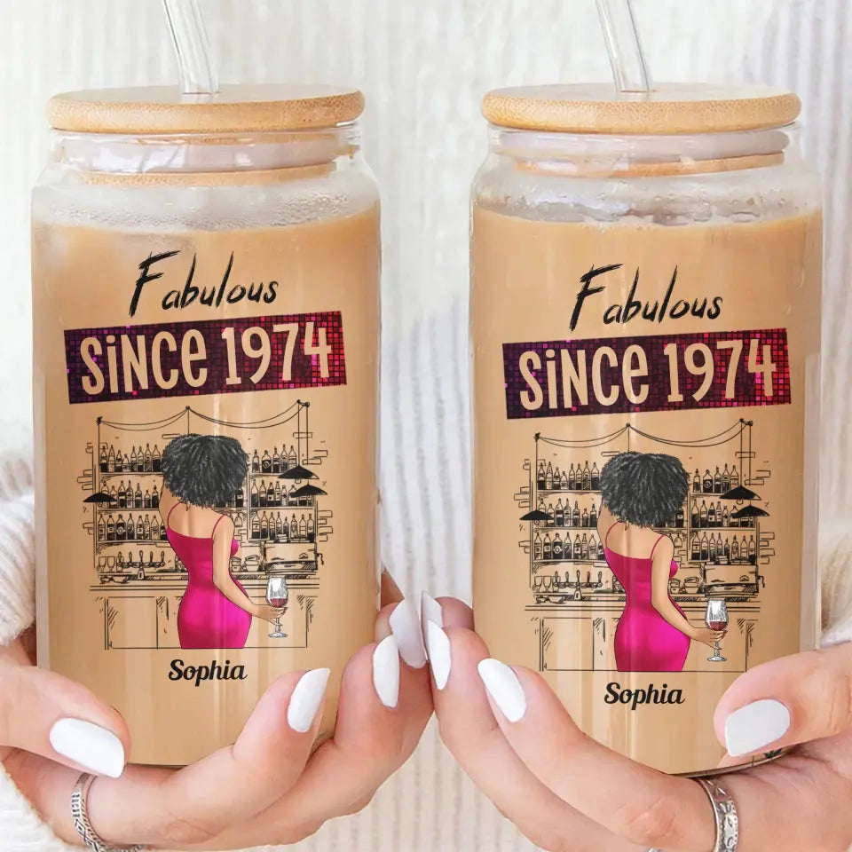 Personalized Clear Glass Can, Gift Ideas 50th Birthday Woman - TLQ