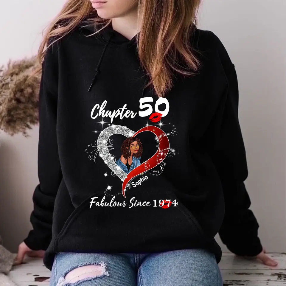 Chapter 50, Fabulous Since 1974 50th Birthday Unique T Shirt For Woman, Her Gifts For 50 Years Old , Turning 50 Birthday Cotton Shirt - HCT
