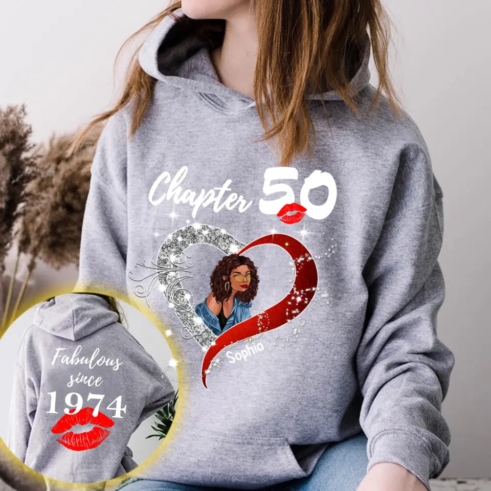 Chapter 50, Fabulous Since 1974 50th Birthday Unique T Shirt For Woman, Her Gifts For 50 Years Old , Turning 50 Birthday Cotton Shirt - HCT