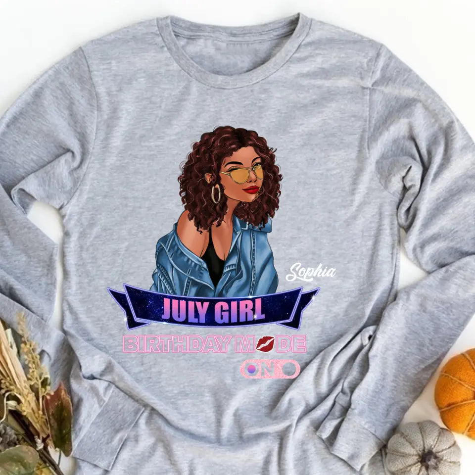 July Birthday Shirt, Custom Birthday Shirt, Queens Born In July, July Birthday Shirts For Woman, July Birthday Gifts, July Girl Birthday Mode on-YPT-ALK