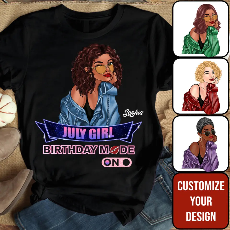 July Birthday Shirt, Custom Birthday Shirt, Queens Born In July, July Birthday Shirts For Woman, July Birthday Gifts, July Girl Birthday Mode on-YPT-ALK