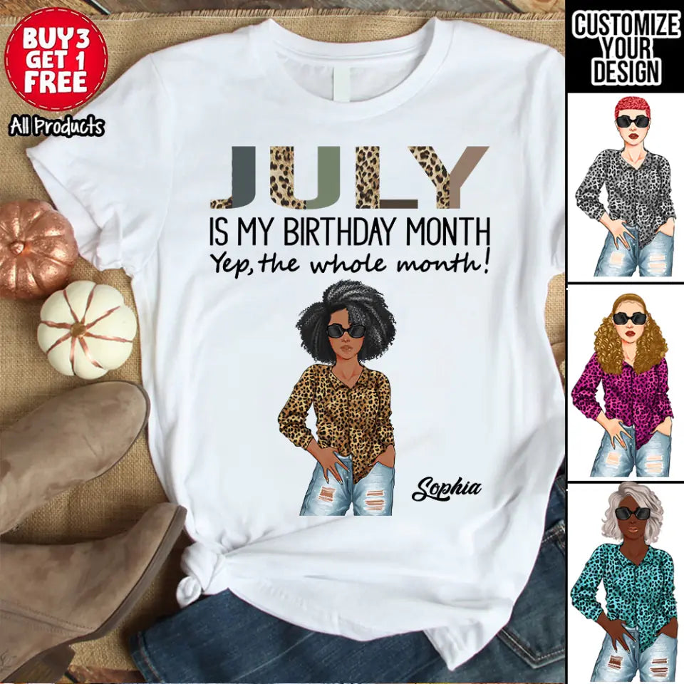 July Birthday Shirt, Custom Birthday Shirt, Queens Born In July, July Birthday Gifts, July shirts for Woman-YPT-HCT