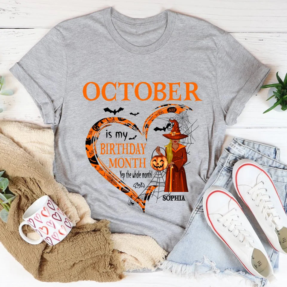 Personalized October Birthday Shirt, Custom Birthday Shirt, Queens are Born In October, October Birthday Shirts For Woman, October Birthday Gifts-YPT-ALK