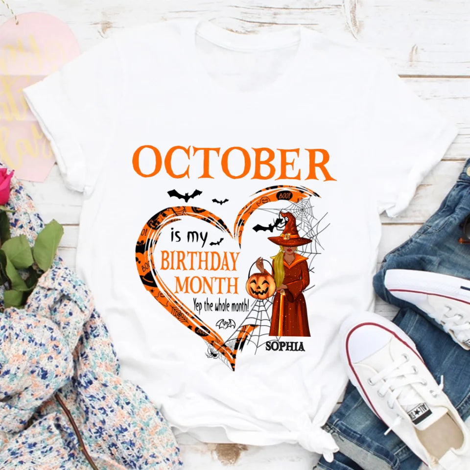 Personalized October Birthday Shirt, Custom Birthday Shirt, Queens are Born In October, October Birthday Shirts For Woman, October Birthday Gifts-YPT-ALK