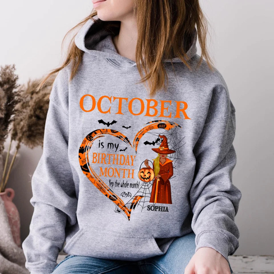 Personalized October Birthday Shirt, Custom Birthday Shirt, Queens are Born In October, October Birthday Shirts For Woman, October Birthday Gifts-YPT-ALK