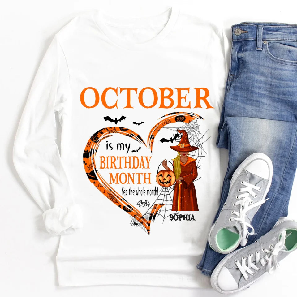 Personalized October Birthday Shirt, Custom Birthday Shirt, Queens are Born In October, October Birthday Shirts For Woman, October Birthday Gifts-YPT-ALK
