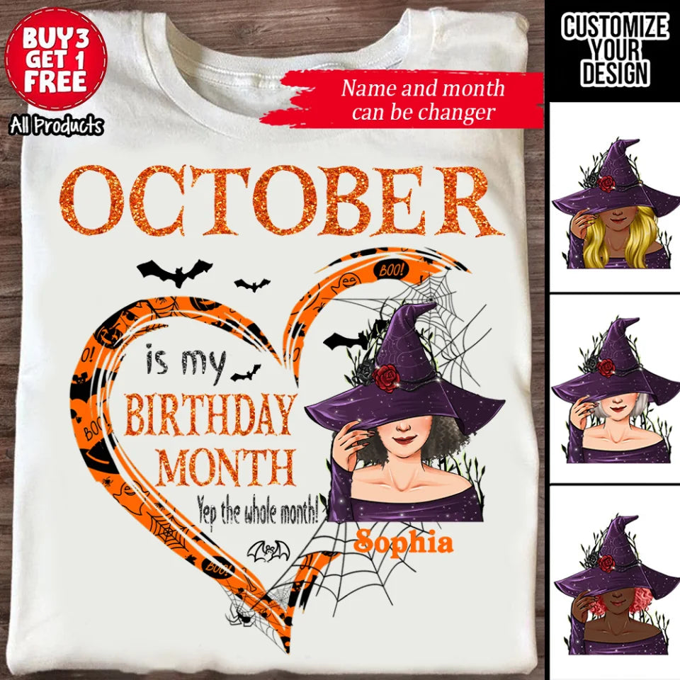 Personalized October Birthday Shirt, Custom Birthday Shirt, Queens was Born In October, October Birthday Shirts For Woman, October Birthday Gifts-YPT-ALK