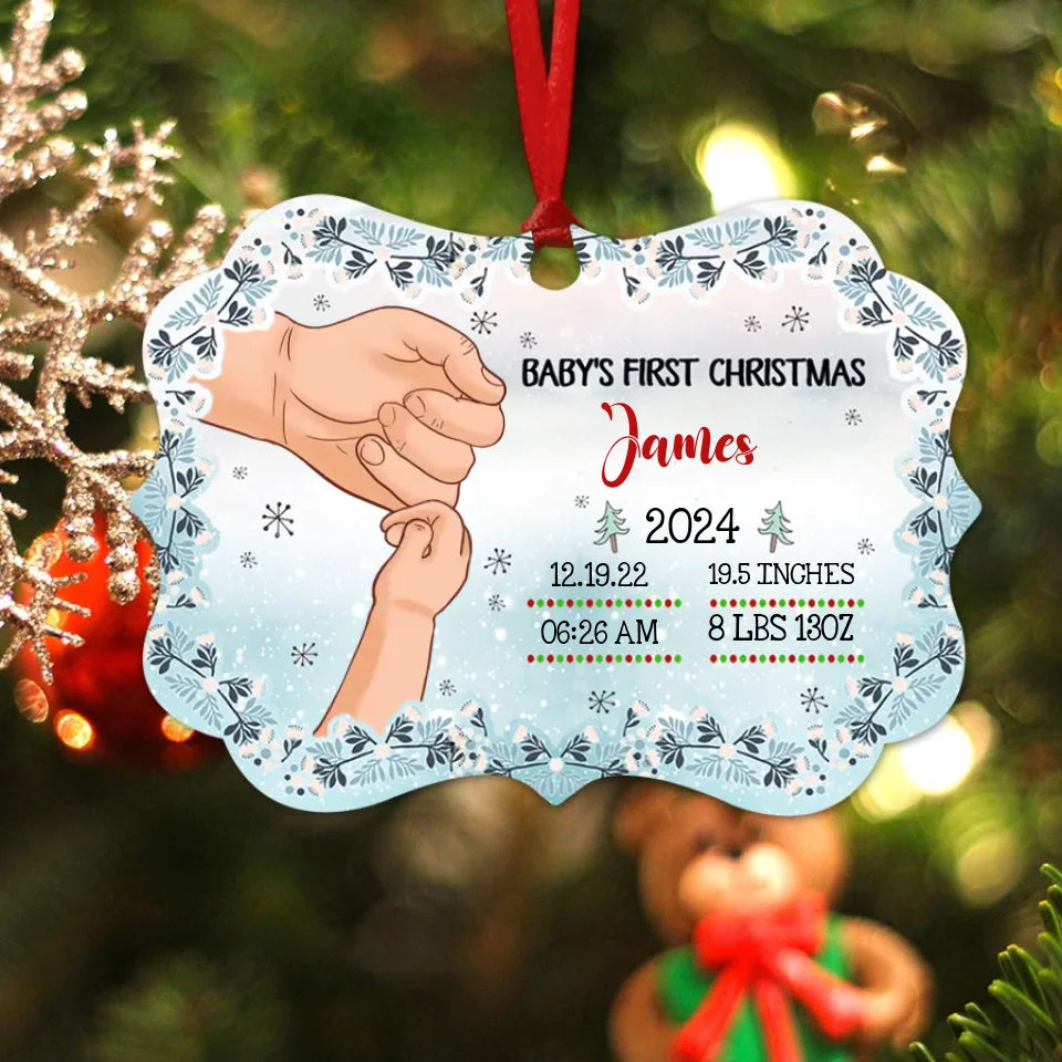 Customized Baby&#39;s First Christmas Ornament 2024, Baby First Christmas Ornament, 1st Christmas Ornament 2024 Baby, First Christmas Ornament Gift, Babys 1st Christmas Ornament
