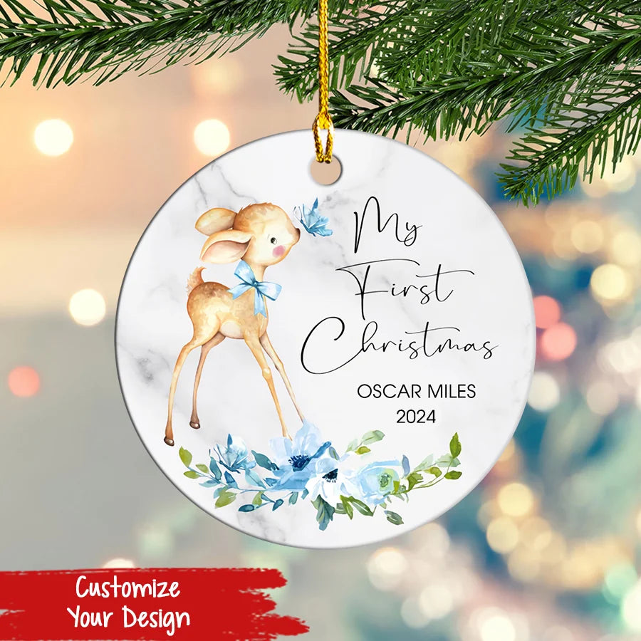 Customized Baby&#39;s First Christmas Ornament 2024, 1st Christmas Ornament 2024 Baby, Baby First Christmas Ornament, Baby Christmas Ornament Gifts