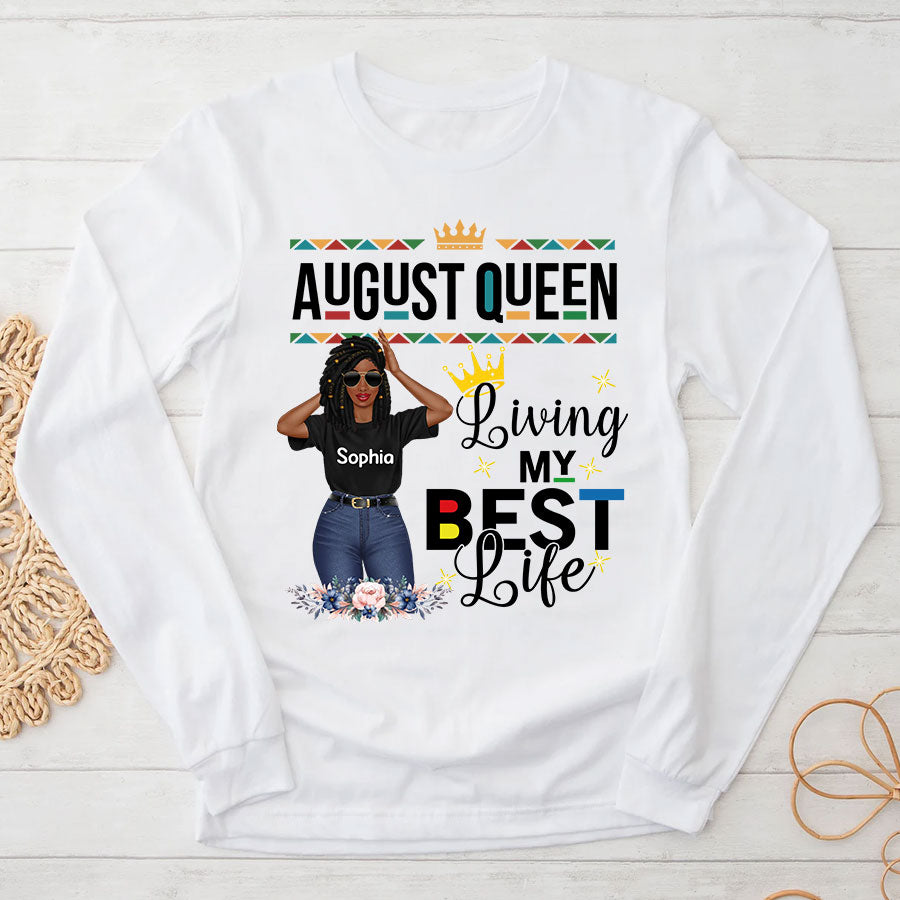 Custom Birthday Shirt, Queen was born In August, August Birthday Shirts For Woman, August Birthday Gifts, August Is My Birthday Month
