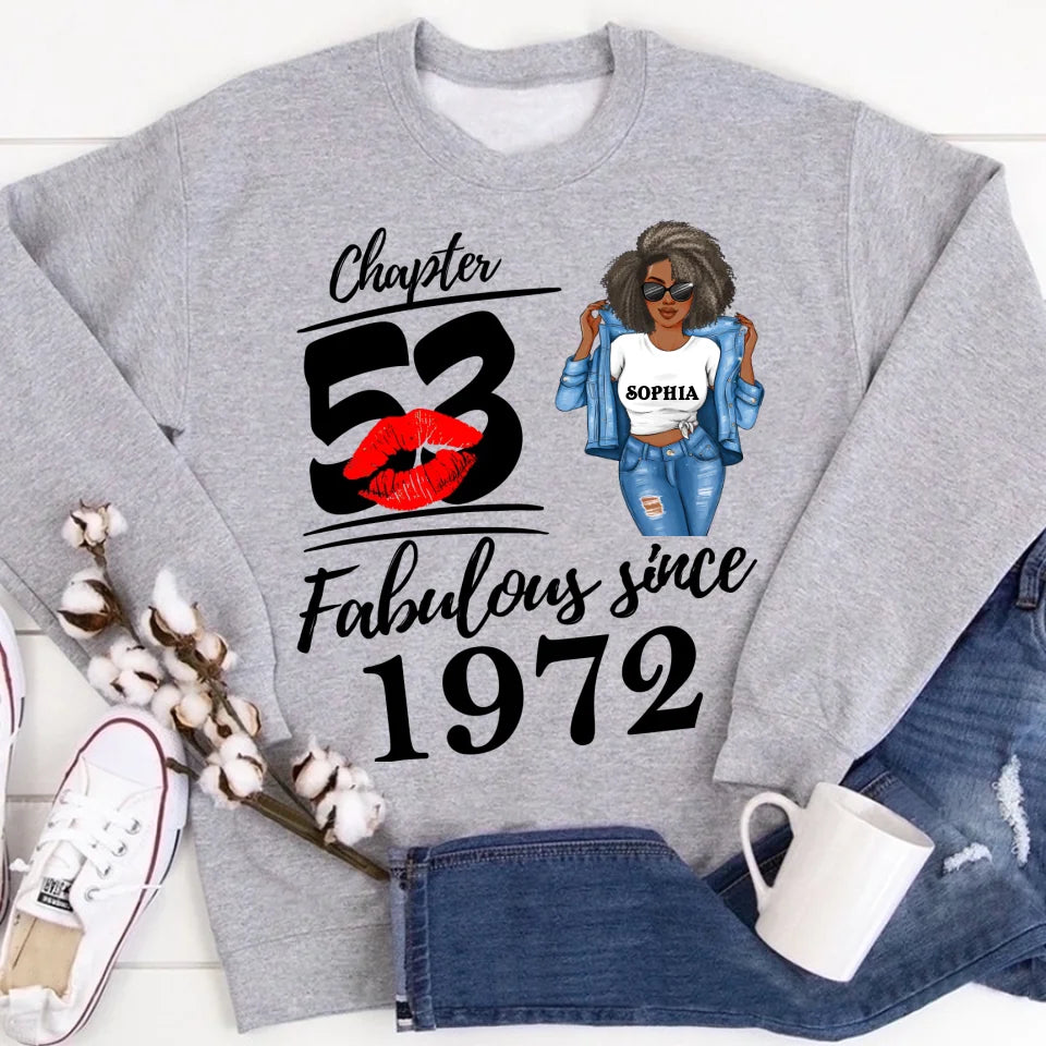 Chapter 53, Fabulous Since 1972 53th Birthday Unique T Shirt For Woman, Custom Birthday Shirt, Her Gifts For 53 Years Old , Turning 53 Birthday Cotton Shirt