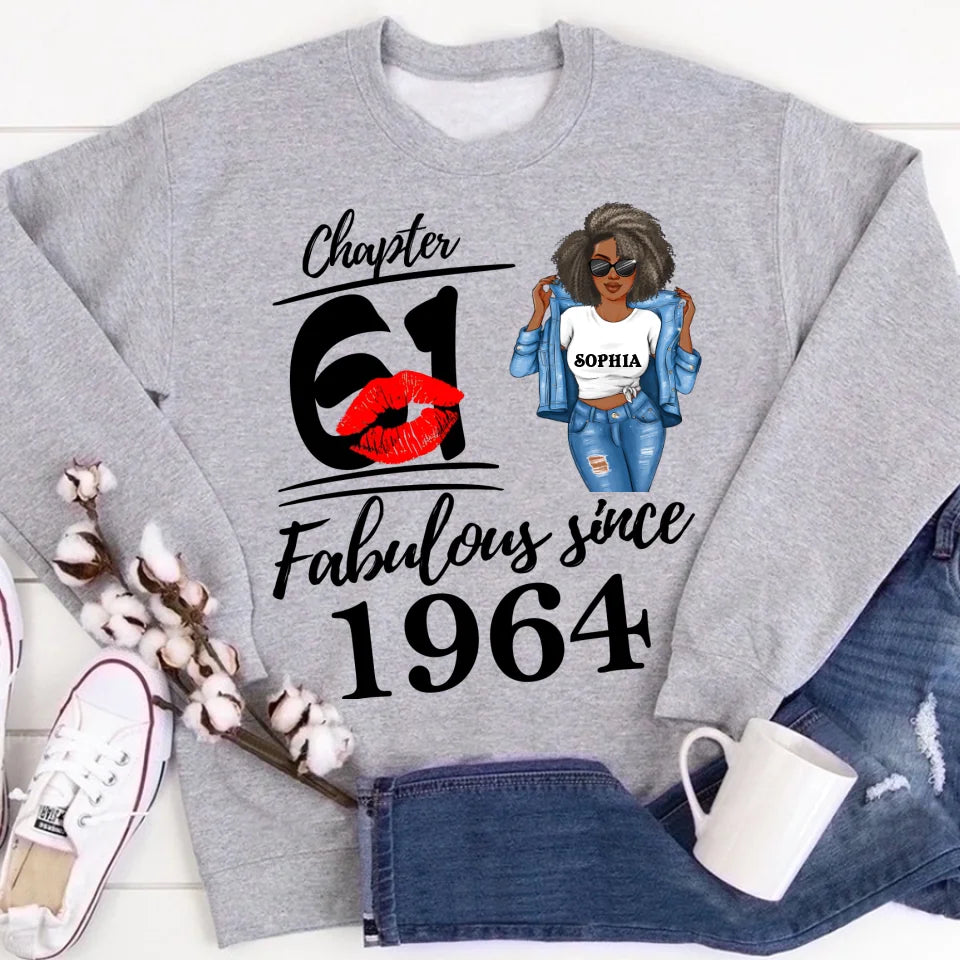 Chapter 61, Fabulous Since 1964 61th Birthday Unique T Shirt For Woman, Custom Birthday Shirt, Her Gifts For 61 Years Old , Turning 61 Birthday Cotton Shirt