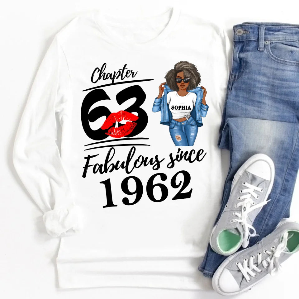 63rd Birthday Shirts, Custom Birthday Shirts, Turning 63 Shirt For Women, Turning 63 And Fabulous Shirt, 1962 Shirt, Best Gifts For Women Turning 63