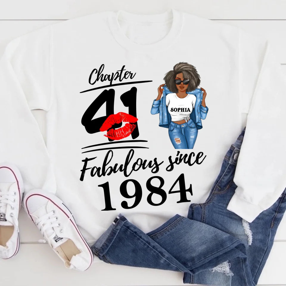 Chapter 41, Fabulous Since 1984 41st Birthday Unique T Shirt For Woman, Custom Birthday Shirt, Her Gifts For 41 Years Old , Turning 41 Birthday Cotton Shirt