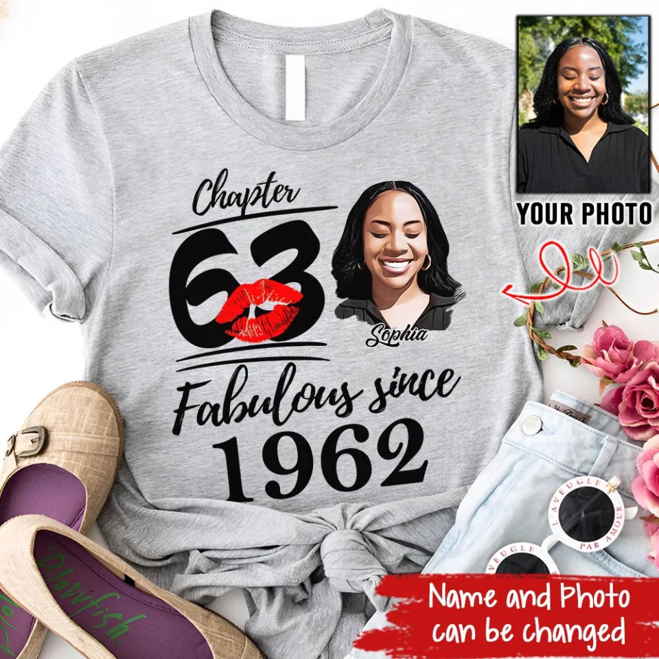 63rd Birthday Shirts, Custom Birthday Shirts, Turning 63 Shirt, Gifts For Women Turning 63, 63 And Fabulous Shirt, 1962 Shirt, 63rd Birthday Shirts For Her