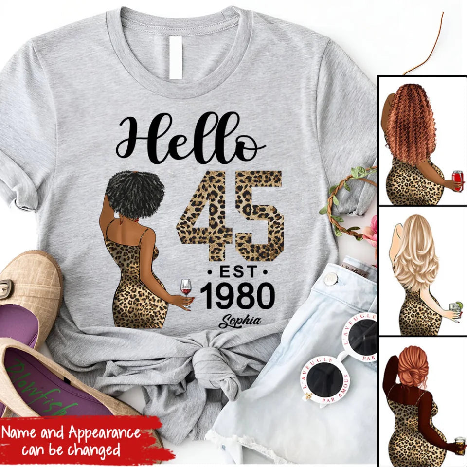 45th Birthday Shirts, Custom Birthday Shirts, Turning 45 Shirt, Gifts For Women Turning 45, 45 And Fabulous Shirt, 1980 Shirt, 45th Birthday Shirts For Her, It&#39;s My 45 Birthday