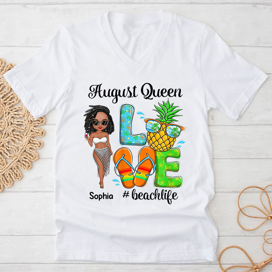 August Birthday Shirt, Custom Birthday Shirt, Queen Was Born In August, August Birthday Shirts For Woman, August Birthday Gifts