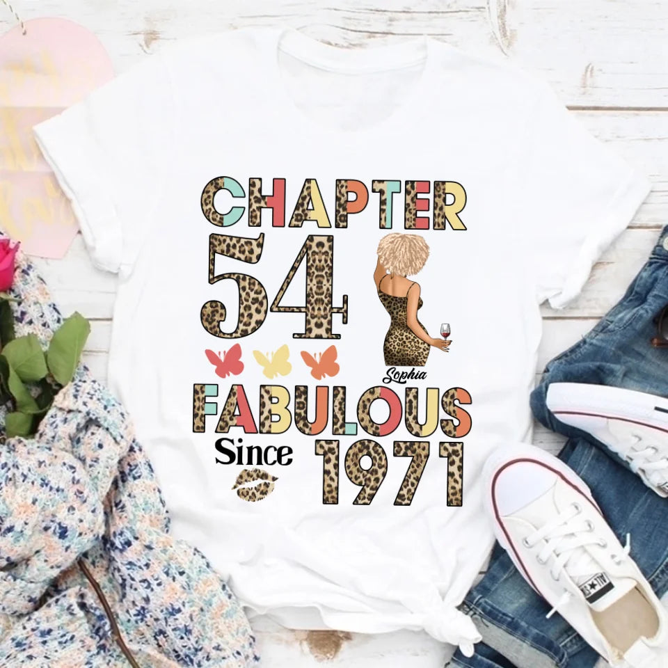 Chapter 54, Fabulous Since 1971 54th Birthday Unique T Shirt For Woman, Custom Birthday Shirt, Her Gifts For 54 Years Old , Turning 54 Birthday Cotton Shirt