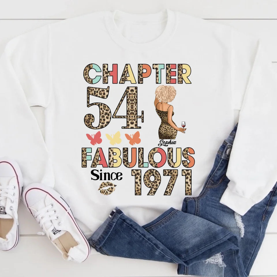 Chapter 54, Fabulous Since 1971 54th Birthday Unique T Shirt For Woman, Custom Birthday Shirt, Her Gifts For 54 Years Old , Turning 54 Birthday Cotton Shirt