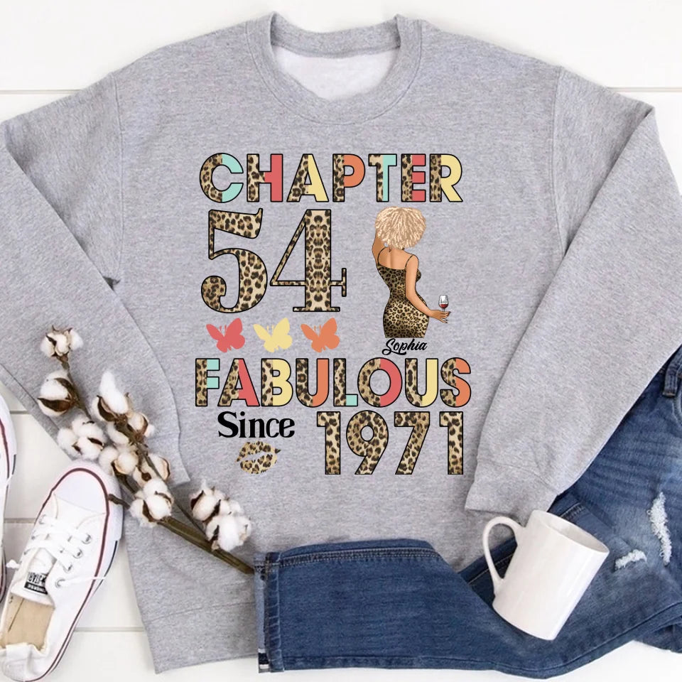 Chapter 54, Fabulous Since 1971 54th Birthday Unique T Shirt For Woman, Custom Birthday Shirt, Her Gifts For 54 Years Old , Turning 54 Birthday Cotton Shirt