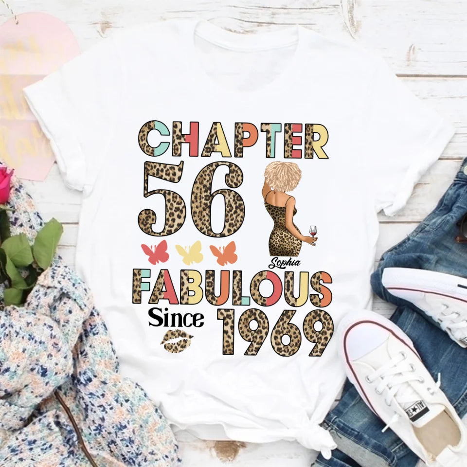 Chapter 56, Fabulous Since 1969 56th Birthday Unique T Shirt For Woman, Custom Birthday Shirt, Her Gifts For 56 Years Old , Turning 56 Birthday Cotton Shirt