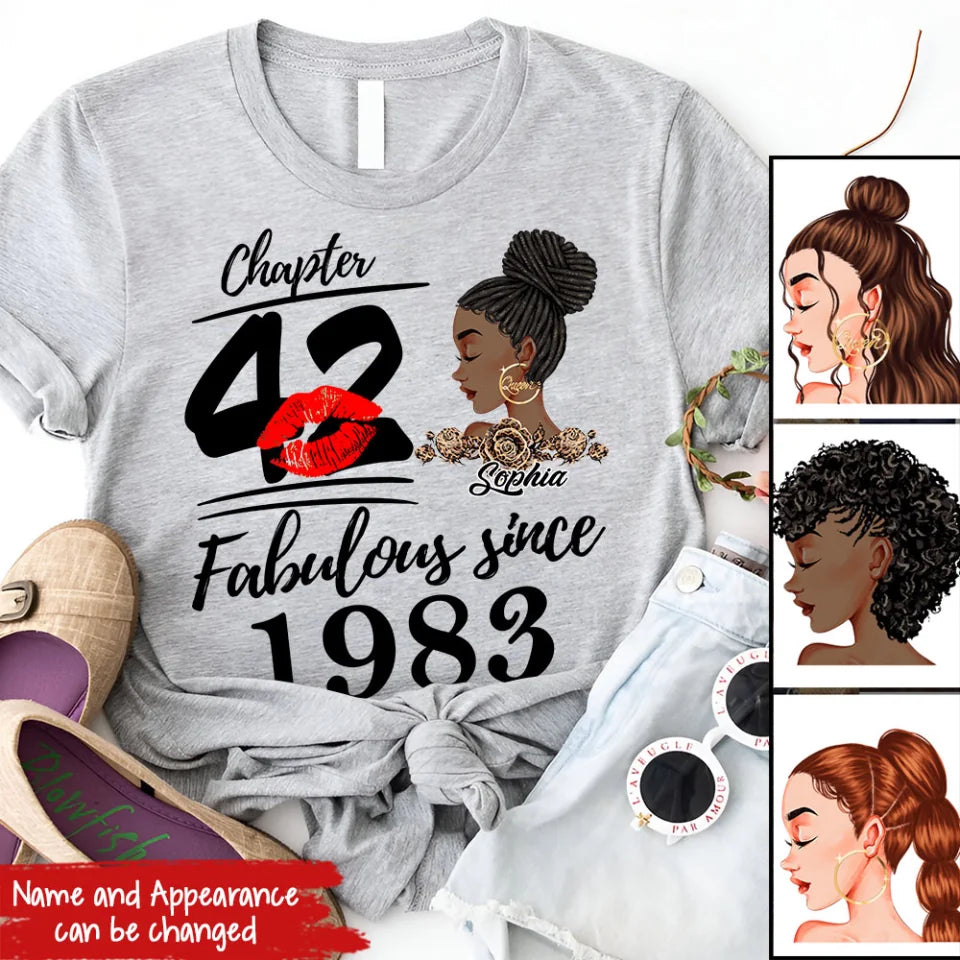 42nd Birthday Shirts, Custom Birthday Shirts, Turning 42 Shirt, Gifts For Women Turning 42, 42 And Fabulous Shirt, 1983 Shirt, 42nd Birthday Shirts For Her