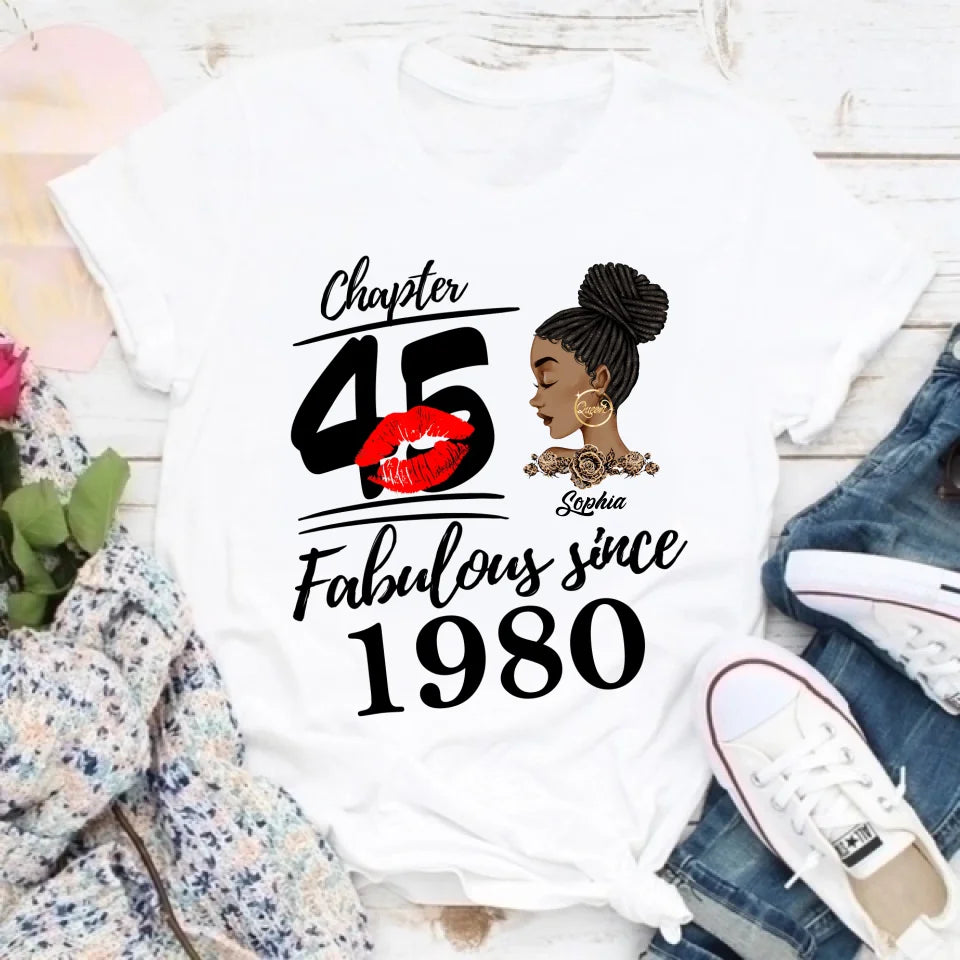 45th Birthday Shirts, Custom Birthday Shirts, Turning 45 Shirt, Gifts For Women Turning 45, 45 And Fabulous Shirt, 1980 Shirt, 45th Birthday Shirts For Her, It&#39;s My 45 Birthday