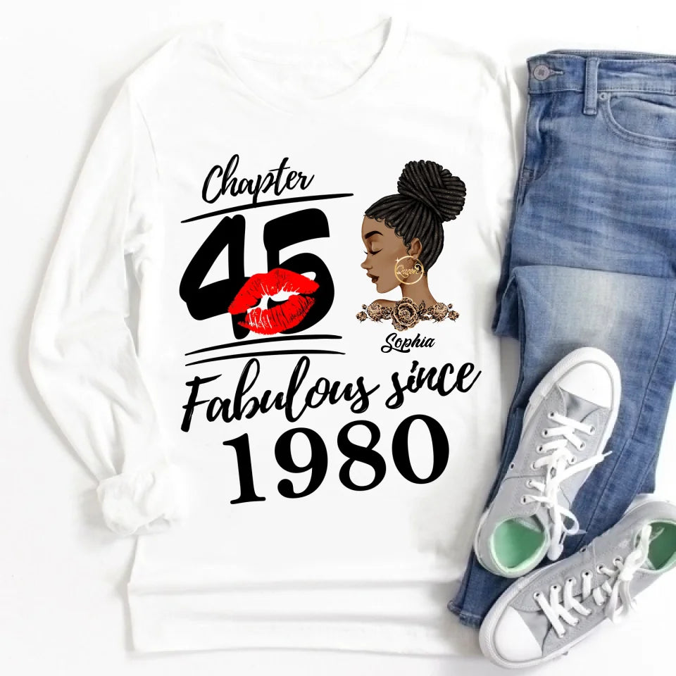45th Birthday Shirts, Custom Birthday Shirts, Turning 45 Shirt, Gifts For Women Turning 45, 45 And Fabulous Shirt, 1980 Shirt, 45th Birthday Shirts For Her, It&#39;s My 45 Birthday