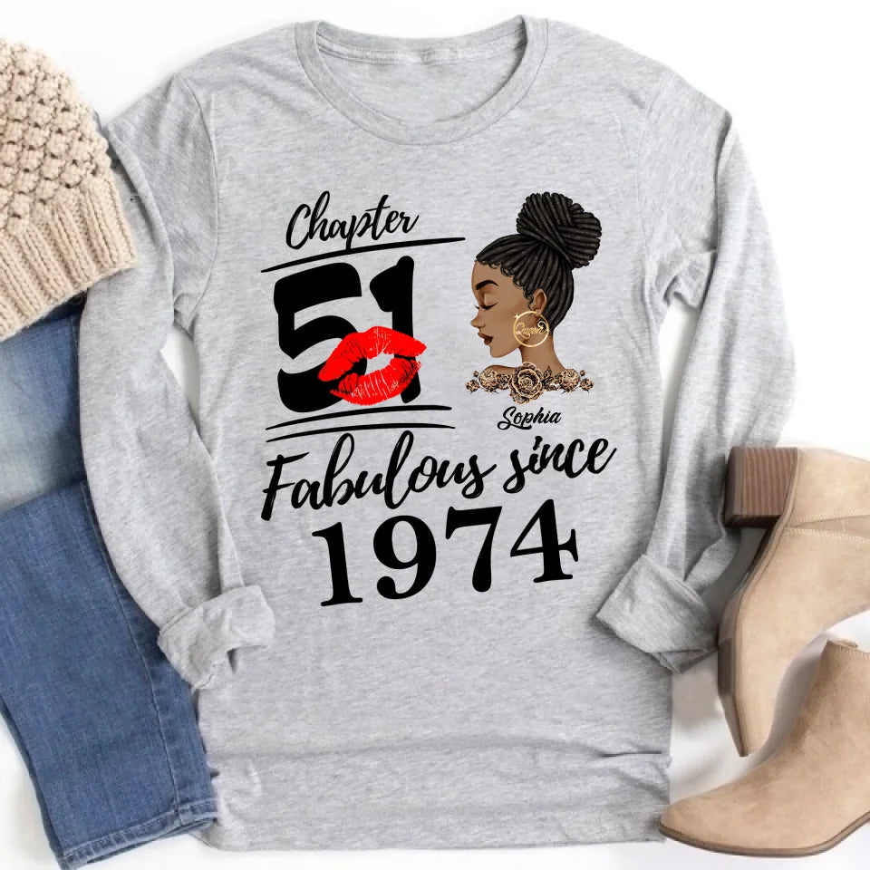 51st Birthday Shirts, Custom Birthday Shirts, Turning 51 Shirt, Gifts For Women Turning 51, 51 And Fabulous Shirt, 1974 Shirt, 51st Birthday Shirts For Her