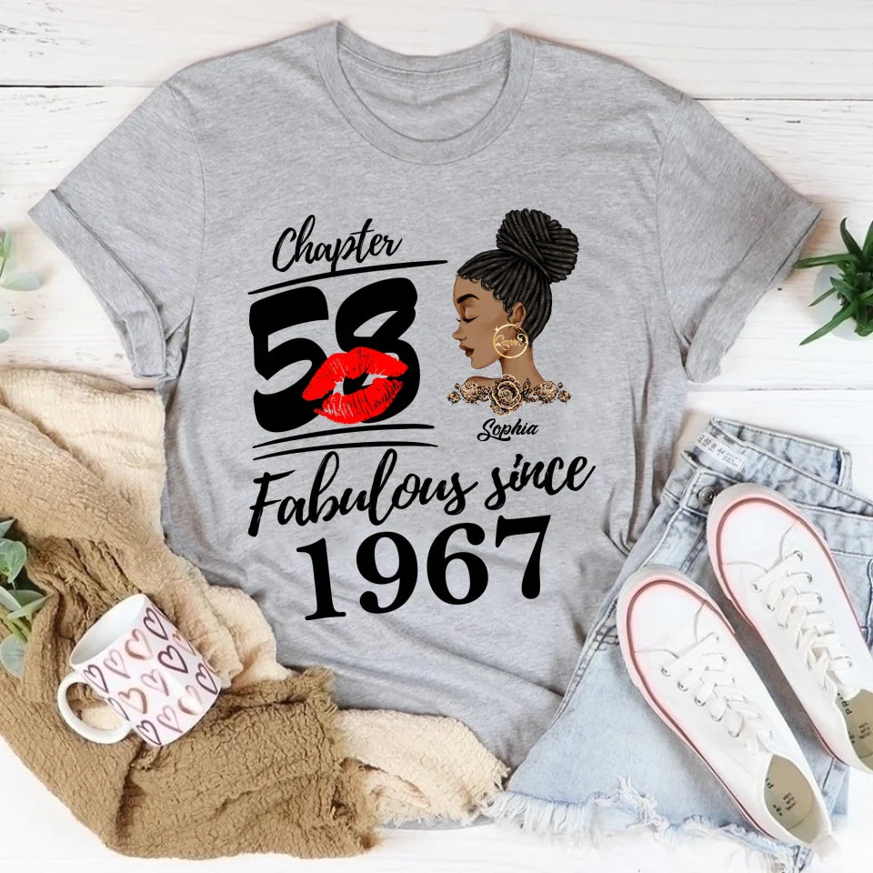 Custom Birthday Shirts, Chapter 58, Fabulous Since 1967 58th Birthday Unique T Shirt For Woman, Her Gifts For 58 Years Old, Turning 58 Birthday Cotton Shirt