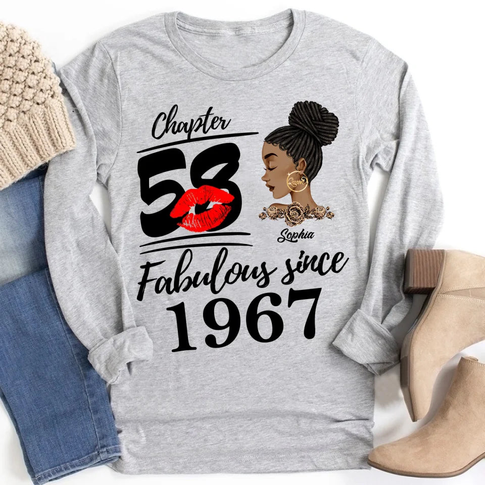 Custom Birthday Shirts, Chapter 58, Fabulous Since 1967 58th Birthday Unique T Shirt For Woman, Her Gifts For 58 Years Old, Turning 58 Birthday Cotton Shirt