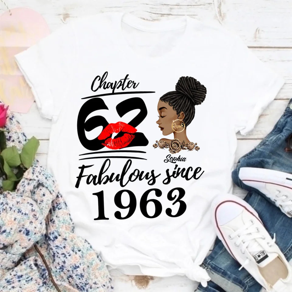 62nd Birthday Shirts, Custom Birthday Shirts, Turning 62 Shirt For Women, Turning 62 And Fabulous Shirt, 1963 Shirt, Best Gifts For Women Turning 62