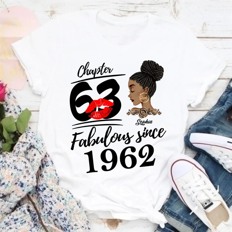 63rd Birthday Shirts, Custom Birthday Shirts, Turning 63 Shirt For Women, Turning 63 And Fabulous Shirt, 1962 Shirt, Best Gifts For Women Turning 63