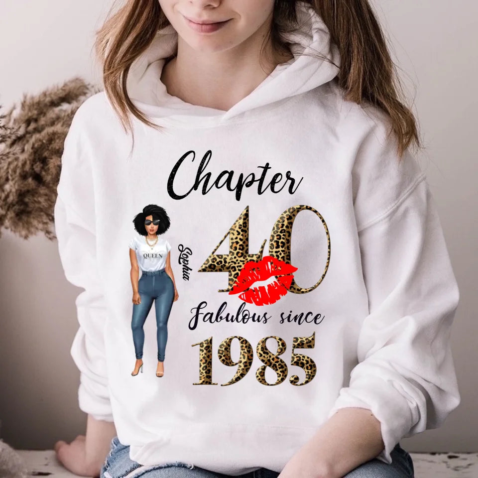 Chapter 40, Fabulous Since 1985 40th Birthday Unique T Shirt For Woman, Custom Birthday Shirt, Her Gifts For 40 Years Old , Turning 40 Birthday Cotton Shirt