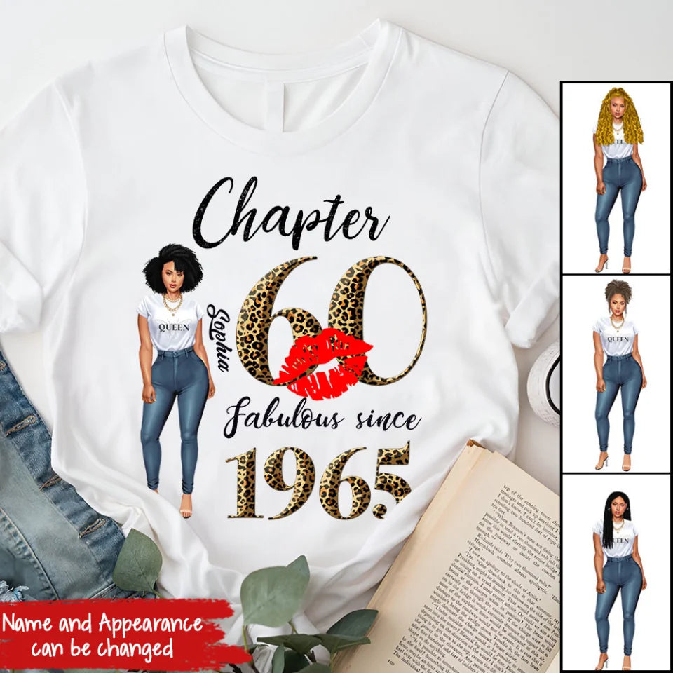 Chapter 60, Fabulous Since 1965 60th Birthday Unique T Shirt For Woman, Custom Birthday Shirt, Her Gifts For 60 Years Old , Turning 60 Birthday Cotton Shirt
