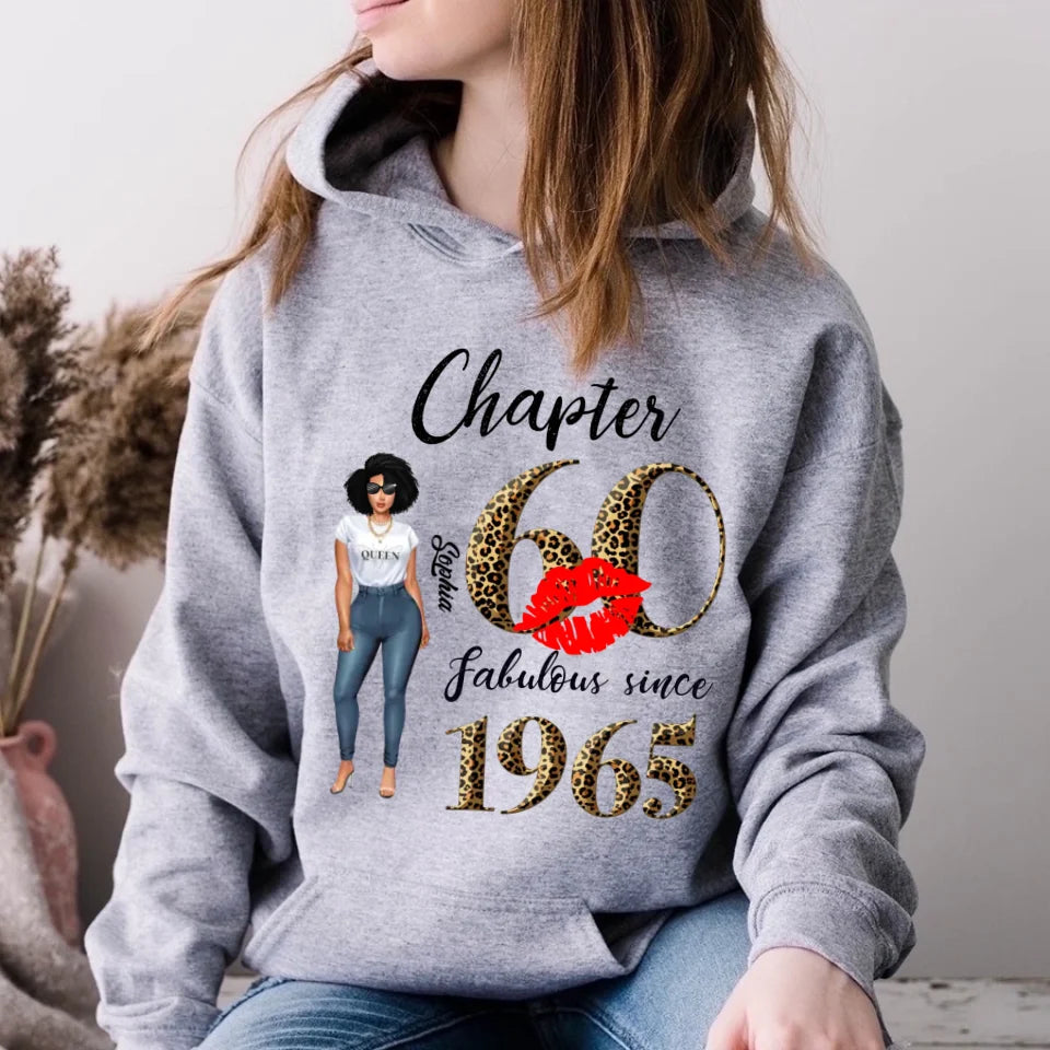Chapter 60, Fabulous Since 1965 60th Birthday Unique T Shirt For Woman, Custom Birthday Shirt, Her Gifts For 60 Years Old , Turning 60 Birthday Cotton Shirt