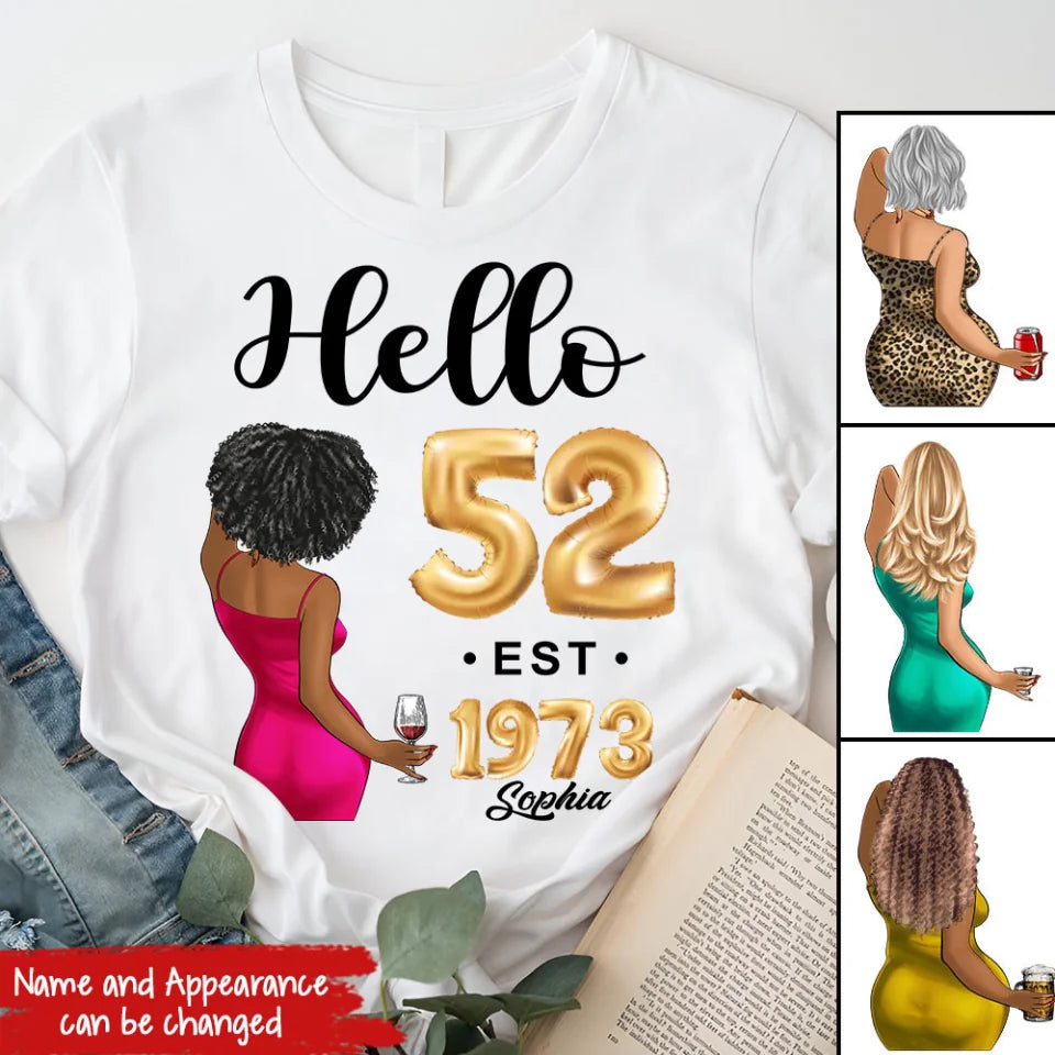 52nd birthday shirts for her, Personalised 52nd birthday gifts, 1973 t shirt, 52 and fabulous shirt, 52nd birthday shirt ideas, gift ideas 52nd birthday woman