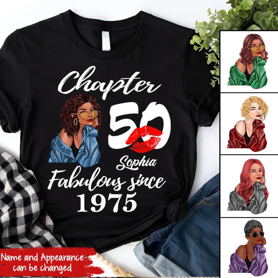 50th Birthday Shirts, Custom Birthday Shirts, Turning 50 Shirt, Gifts For Women Turning 50, 50 And Fabulous Shirt, 1975 Shirt, 50th Birthday Shirts For Her