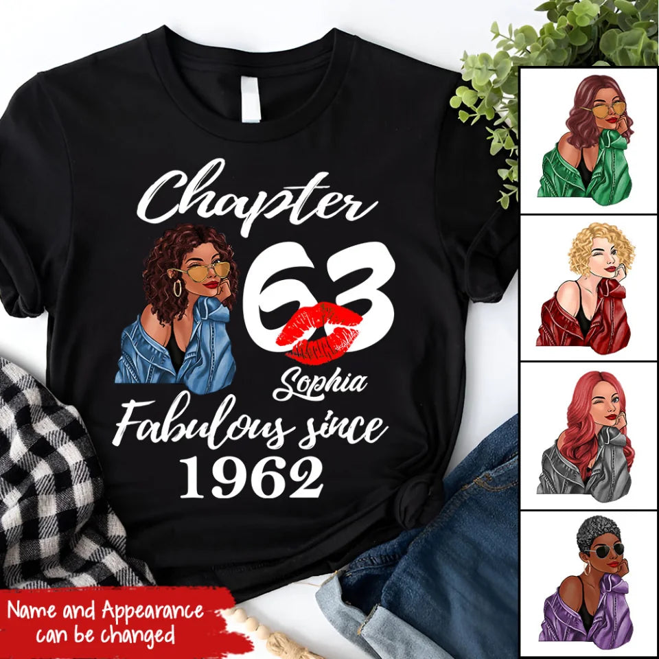 Custom Birthday Shirts, Chapter 63, Fabulous Since 1962 63rd Birthday Unique T Shirt For Woman, Her Gifts For 63 Years Old, Turning 63 Birthday Cotton Shirt
