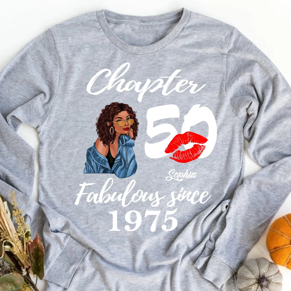 50th Birthday Shirts, Custom Birthday Shirts, Turning 50 Shirt, Gifts For Women Turning 50, 50 And Fabulous Shirt, 1975 Shirt, 50th Birthday Shirts For Her