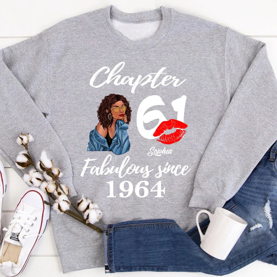 Custom Birthday Shirts, Chapter 61, Fabulous Since 1964 61st Birthday Unique T Shirt For Woman, Her Gifts For 61 Years Old, Turning 61 Birthday Cotton Shirt