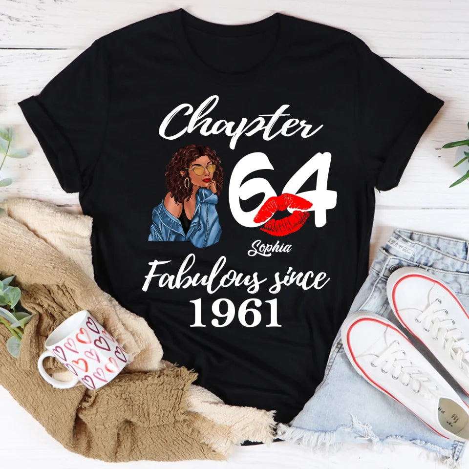 Custom Birthday Shirts, Chapter 64, Fabulous Since 1961 64th Birthday Unique T Shirt For Woman, Her Gifts For 64 Years Old, Turning 64 Birthday Cotton Shirt