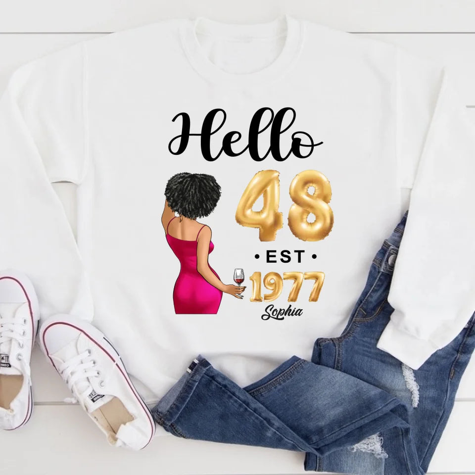 48th birthday shirts for her, Personalised 48th birthday gifts, 1977 t shirt, 48 and fabulous shirt, 48th birthday shirt ideas, gift ideas 48th birthday woman