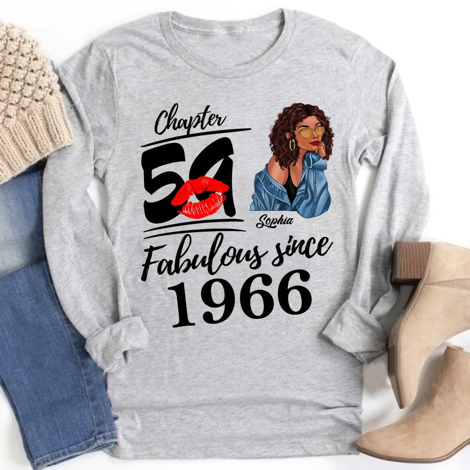 Chapter 59, Fabulous Since 1966 59th Birthday Unique T Shirt For Woman, Custom Birthday Shirt, Her Gifts For 59 Years Old , Turning 59 Birthday Cotton Shirt