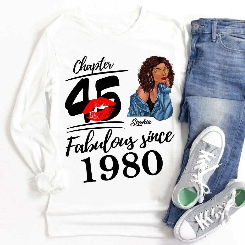 45th Birthday Shirts, Custom Birthday Shirts, Turning 45 Shirt, Gifts For Women Turning 45, 45 And Fabulous Shirt, 1980 Shirt, 45th Birthday Shirts For Her, It&#39;s My 45 Birthday