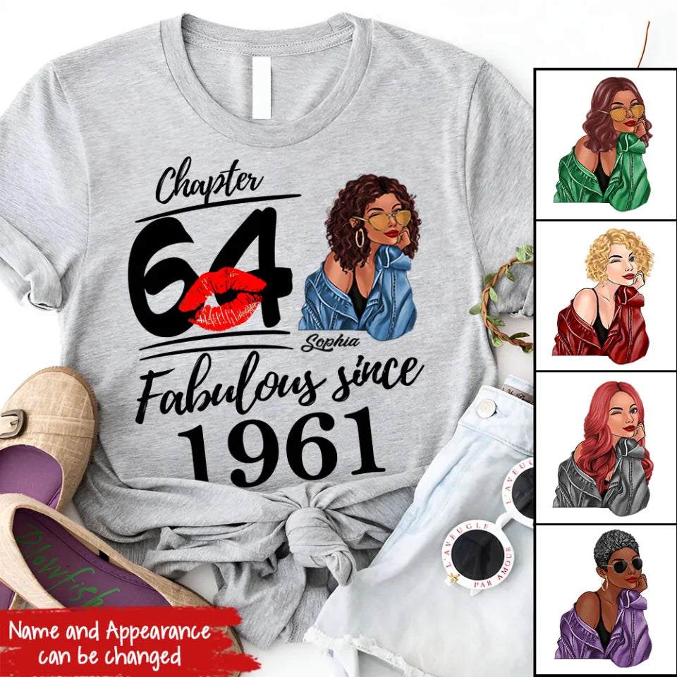 64th Birthday Shirts, Custom Birthday Shirts, Turning 64 Shirt For Women, Turning 64 And Fabulous Shirt, 1961 Shirt, Best Gifts For Women Turning 64