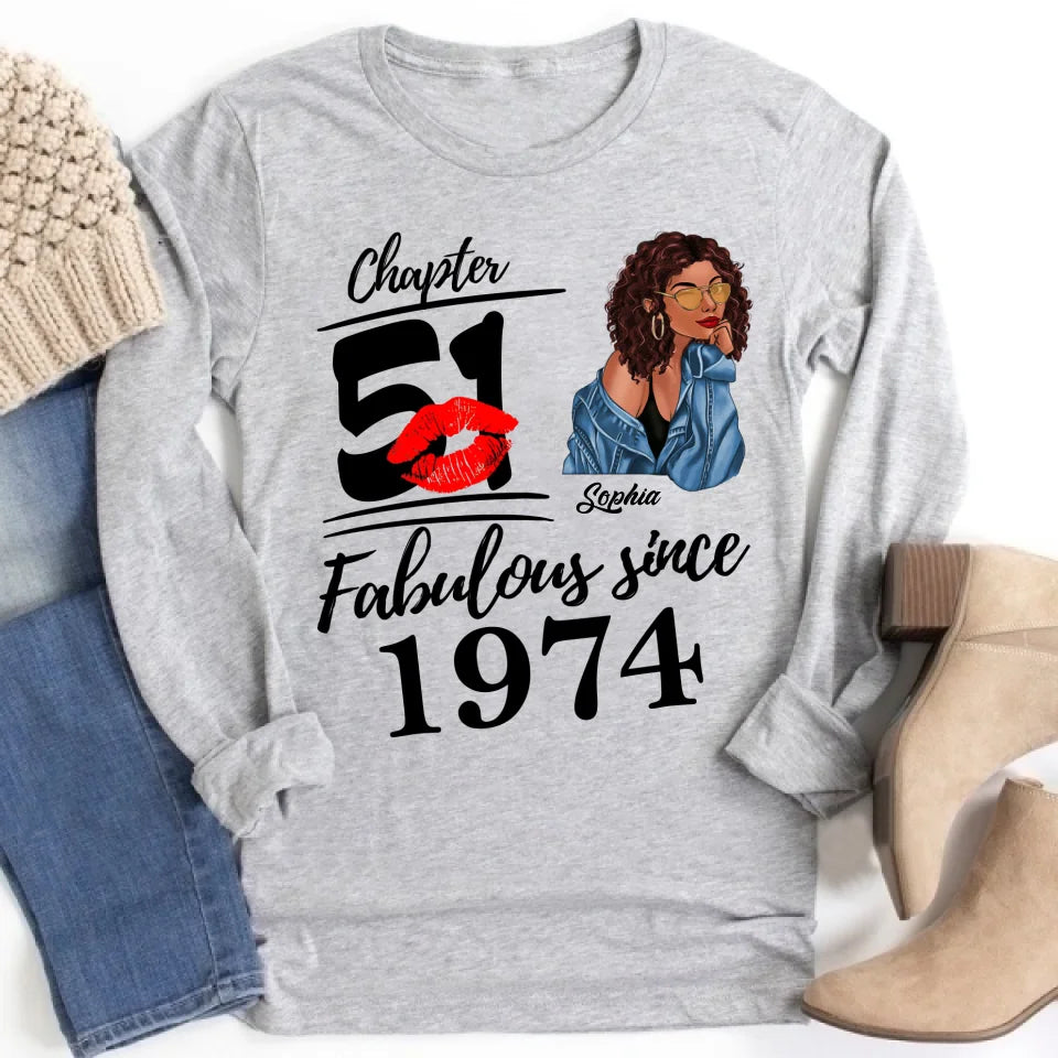 51st Birthday Shirts, Custom Birthday Shirts, Turning 51 Shirt, Gifts For Women Turning 51, 51 And Fabulous Shirt, 1974 Shirt, 51st Birthday Shirts For Her