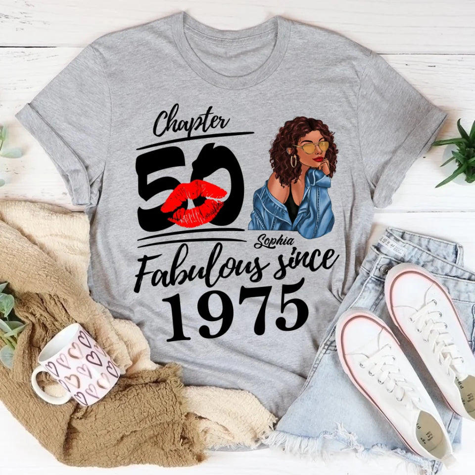50th Birthday Shirts, Custom Birthday Shirts, Turning 50 Shirt, Gifts For Women Turning 50, 50 And Fabulous Shirt, 1975 Shirt, 50th Birthday Shirts For Her
