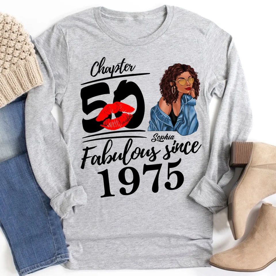 50th Birthday Shirts, Custom Birthday Shirts, Turning 50 Shirt, Gifts For Women Turning 50, 50 And Fabulous Shirt, 1975 Shirt, 50th Birthday Shirts For Her