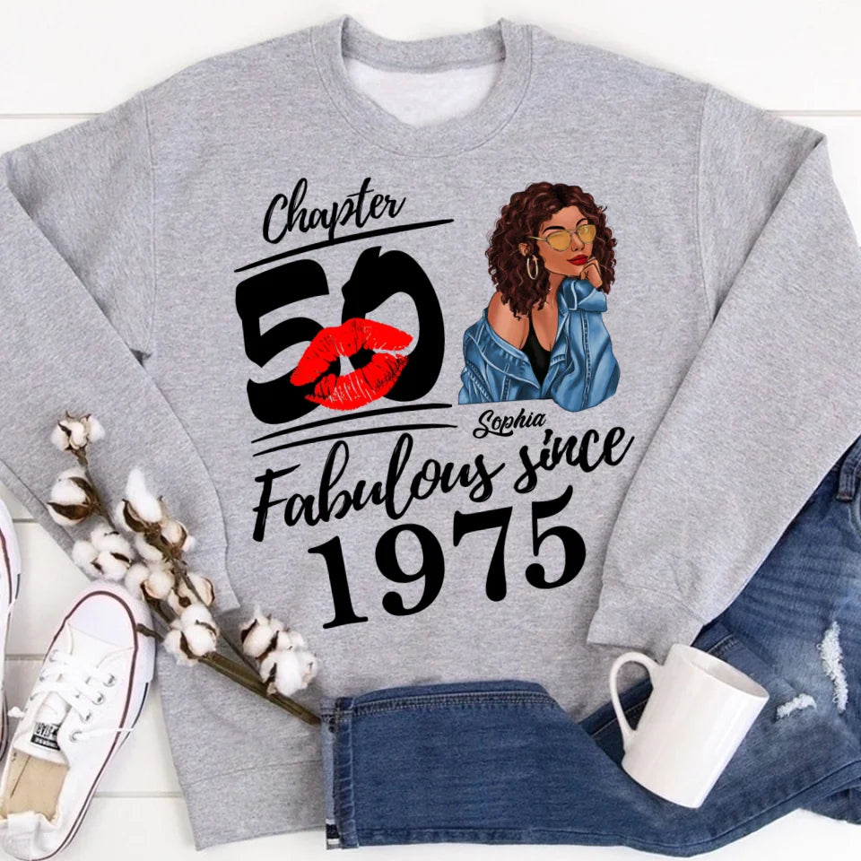 50th Birthday Shirts, Custom Birthday Shirts, Turning 50 Shirt, Gifts For Women Turning 50, 50 And Fabulous Shirt, 1975 Shirt, 50th Birthday Shirts For Her